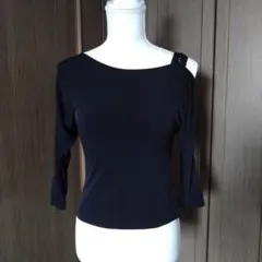 B1546★チャコット/L /黒/ギャザー/袖フリル/トップス★社交ダンス B1546☆チャコット/L /黒/ギャザー/袖フリル/トップス☆社交