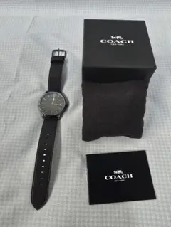 COACH 腕時計 ブラック レザーベルトのサムネイル