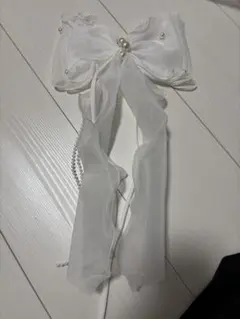 ホワイトリボンヘッドドレス