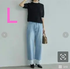 mysa closet 裾レースデニム L 田中里奈 しまむら