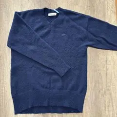 LACOSTE ネイビー Vネック ニットセーター