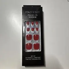 FINGER SUIT PRESS ON TOENAIL レッド