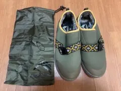 【美品】ワークマン 裏ボア スリッポン カーキ M 収納袋あり