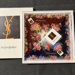 【未使用品】YSL イヴ・サンローラン 花柄 ハンカチ2枚セット