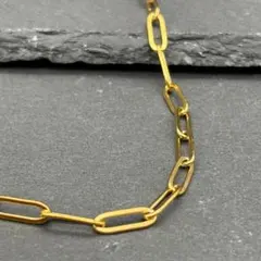 【高品質】 k18 ペーパークリップ ネックレス ゴールド 刻印 シンプル