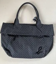 Agnis b. トートバッグ　黒＆ドット