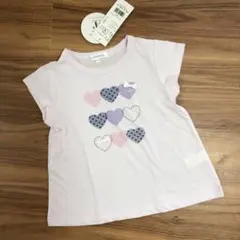 3can4on 110 半袖、トップス 、Tシャツ❤️淡パープル✖️ハート　512のサムネイル
