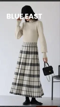BLUEEAST ブルーイースト　チェックジャガードニットワンピース
