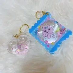 【2点セット】おぱんちゅうさぎ キーホルダー（ドーム型＆シャカシャカ）