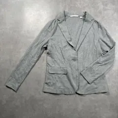 ユニクロ UVカットジャージージャケット グレー ストレッチ オフィス【S】