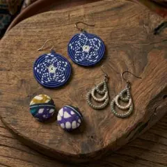 【アジアン・エスニック】個性派ピアス 3点セット