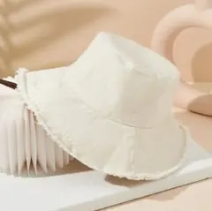 新品❣️バケットハット　帽子　フリンジ　日焼け対策　バケハ　夏【匿名配送】