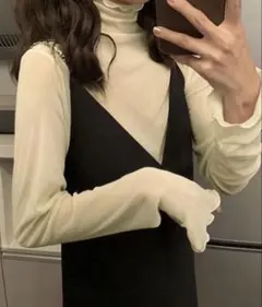 Chaco closet メロウハイネックトップス　アイボリー