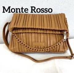 《新品》プリーツショルダーバッグ　マスタード　チェーンストラップ付き