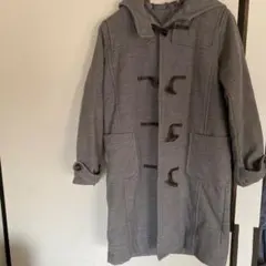 グレー ダッフルコート フード付き
