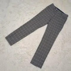 ORIHICA　メンズ　ウォッシャブル　スラックス　グレーチェック　ウエスト82