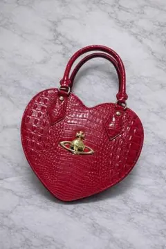 Vivienne Westwood ハート型バッグ 赤 クロコ型押し