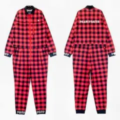 パーリーゲイツ オールインワン チェック柄 レッド系 1 ゴルフウェア