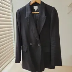 美品　H&M ダブルブレストジャケット　おしゃれ海外スナップ　テーラード