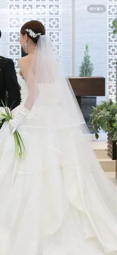 ロングウェディングベール コーム付き