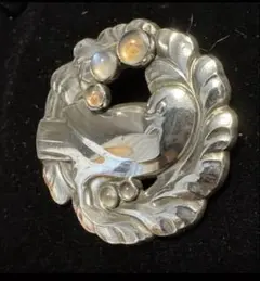  123 ムーンストーン　シルバー　ブローチ　925S Georg Jensen ブローチ 123 ムーンストーン - メルカリ