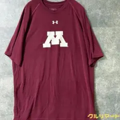 UNDER ARMOUR カレッジロゴTシャツ バーガンディ Mサイズ