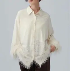 ★フリンジドッキングシャツチュニック★新品