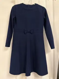ネイビー フォーマル　リボン　ワンピース　140 発表会　美品