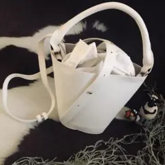 ミニバケツ♪バッグ　2way♪   ショルダーバッグ　アイボリー　白　ホワイト