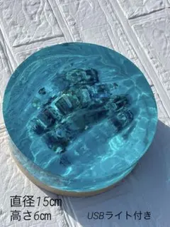 UMIKA技法 海を閉じ込めた立体オーシャンレジンアート スクエア型15cm