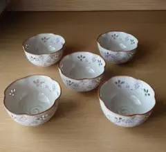 花模様 陶器 小鉢5個セット