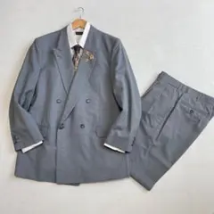 90s ヴィンテージ セットアップ ダブルスーツ ネイビー×ペイズリー