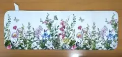 キッチンマット　花柄 吸着マット ホワイト　120cm