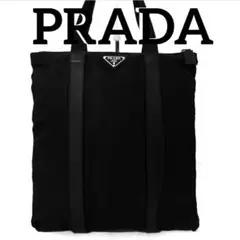 美品　PRADA プラダ　トートバッグ　ナイロン　サフィアーノレザー　A4 黒