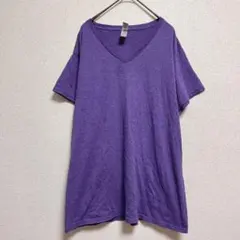 ギルダン Ｖネック半袖Ｔシャツ 無地 ＸＬ 紫 綿 ポリエステル ビッグサイズのサムネイル