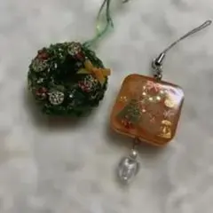 ハンドメイド リースとレジンチャームセット