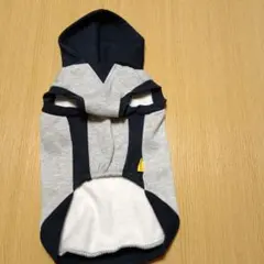 スヌーピー フード付き犬服 グレー ネイビー