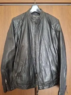 BACK NUMBER シングルライダース 山羊革シワ加工