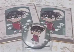 名探偵コナン オンラインクジら 江戸川コナン 缶バッジ 色紙