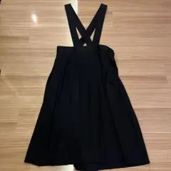 ブラックコムデギャルソン 吊りスカート ジャンパー ウールギャバジン プリーツ コムデギャルソン ガールCOMME des GARCONS GIRL ウールギャバプリーツ