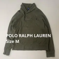 POLO RALPH LAUREN ショールカラー スウェット カーキ 緑 M