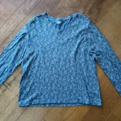 Lands' End 花柄 Vネック 長袖 トップス