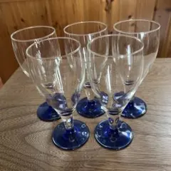 ワイングラス 透明・青 5個セット