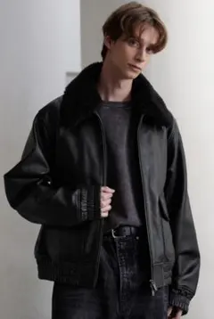 【CLEL】 牛革/カウレザー G-1ブルゾン