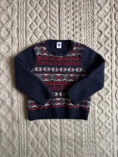 プチバトー ノルディック柄 セーター 116cm 6ans
