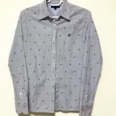 Tommy Hilfiger 長袖シャツ ストライプs 星⭐︎刺繍　紺色