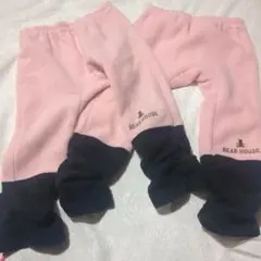 BEAR HOUSE ピンク黒パンツ 90