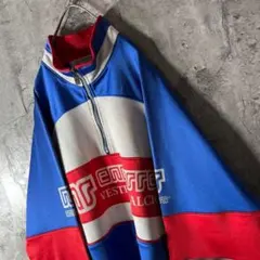 人気Lサイズ★ennerre エネーレ ハーフジップ　スウェット デカロゴ 刺繍