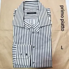 【新品】primo piatto メンズストライプシャツ サイズL