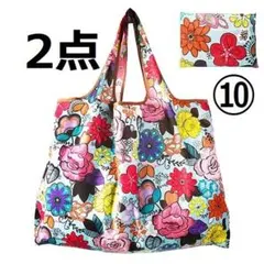 新品2点エコバック　大判　大型　折りたたみエコバッグのサムネイル